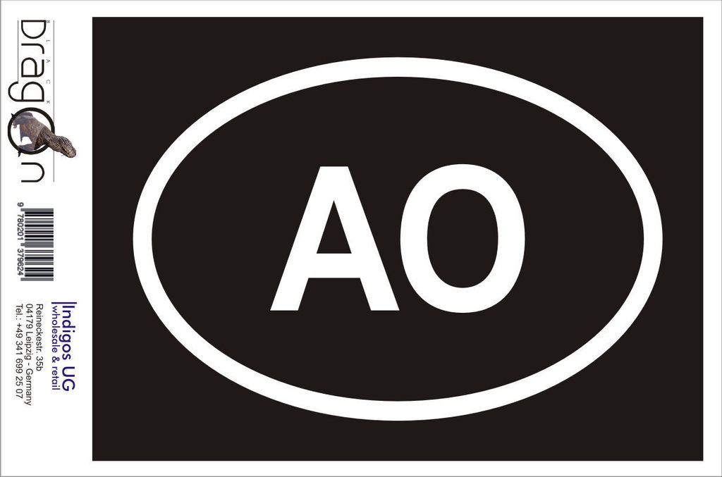Aufkleber / Autoaufkleber - JDM / Die cut / Auto / OEM - Angola AO - 160x110mm pink - Heckscheibe / Heckscheibenaufkleber