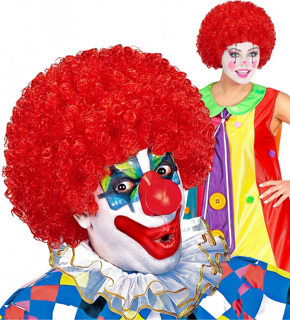 Rote lockige Clown-Perücke | Uni Produktbild 
