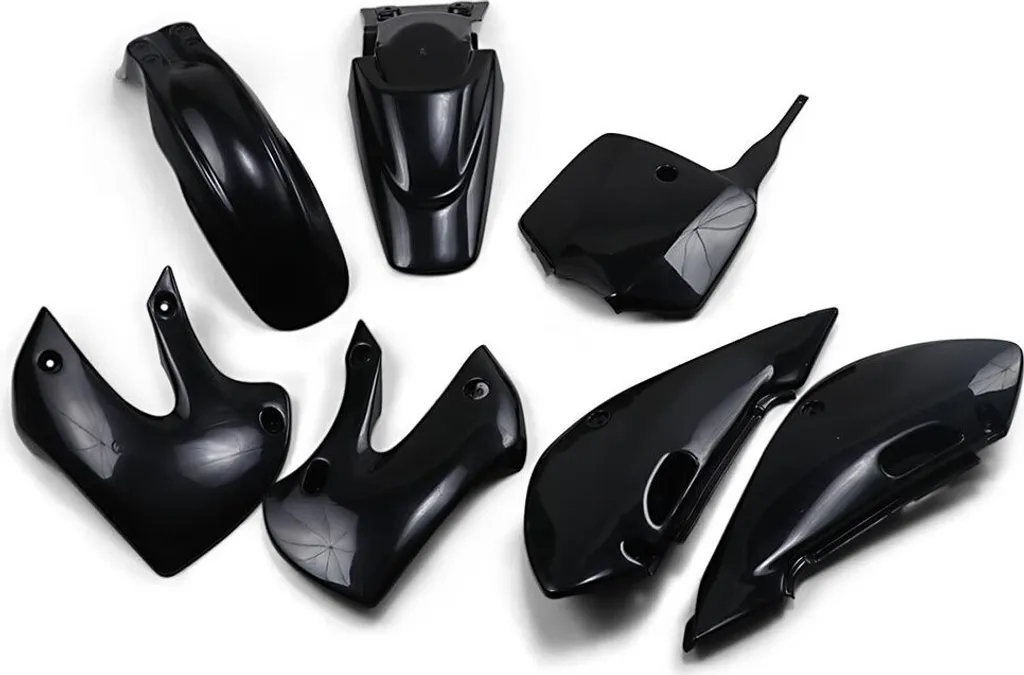 Carrosserie Moto Cross UFO pour Kawasaki KLX 110 Noire Kit de 7 Pièces 2005