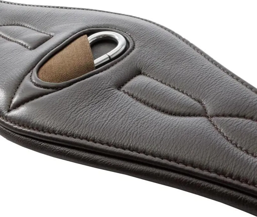 Sangle Comfort en cuir souple marron 120cm avec élastiques de confort