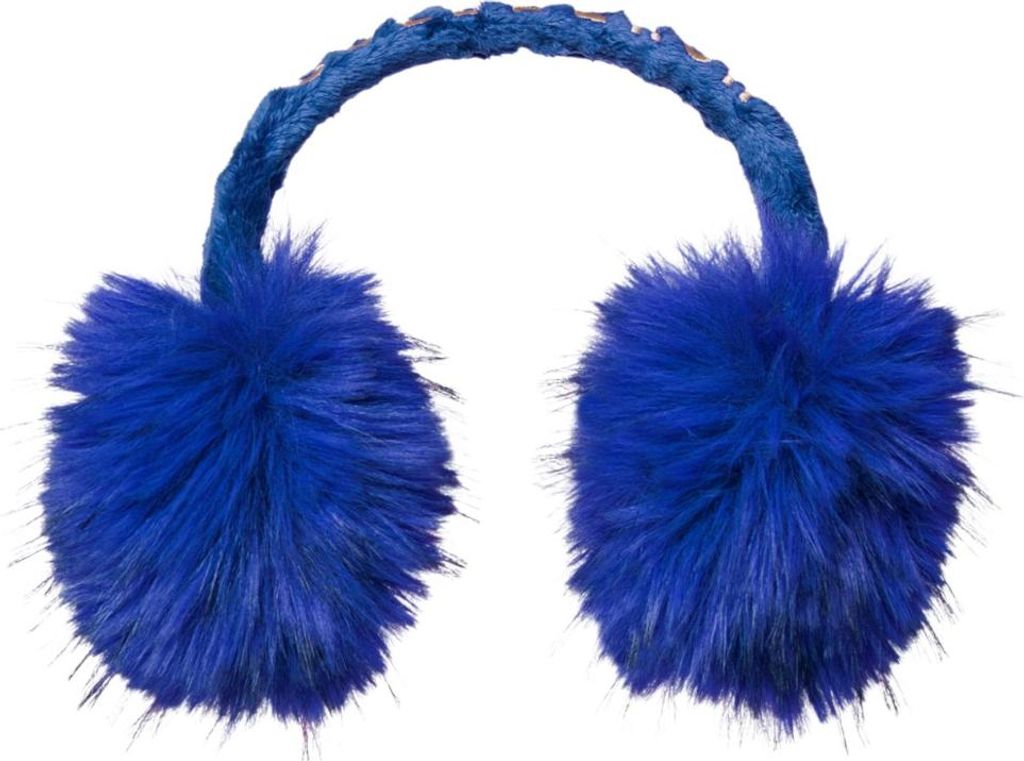GOLDBERGH Fluffy Ohrenwärmer aus Kunstfell blau