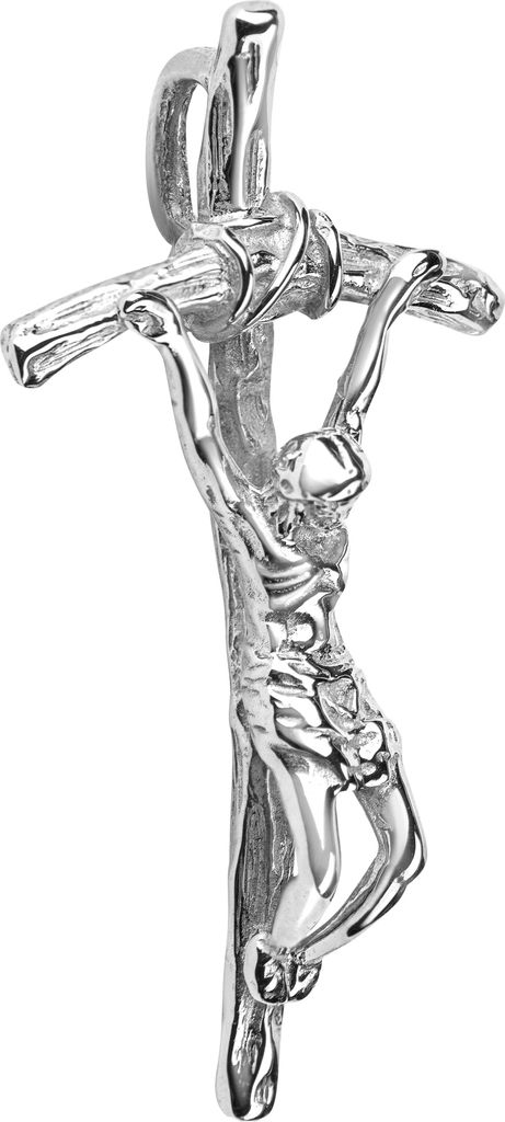 Kreuz-Anhänger 925 Sterlingsilber Silber-kreuz Jesus Christus Kruzifix für Damen und Herren als Kettenanhänger mit Schmuck-Etui