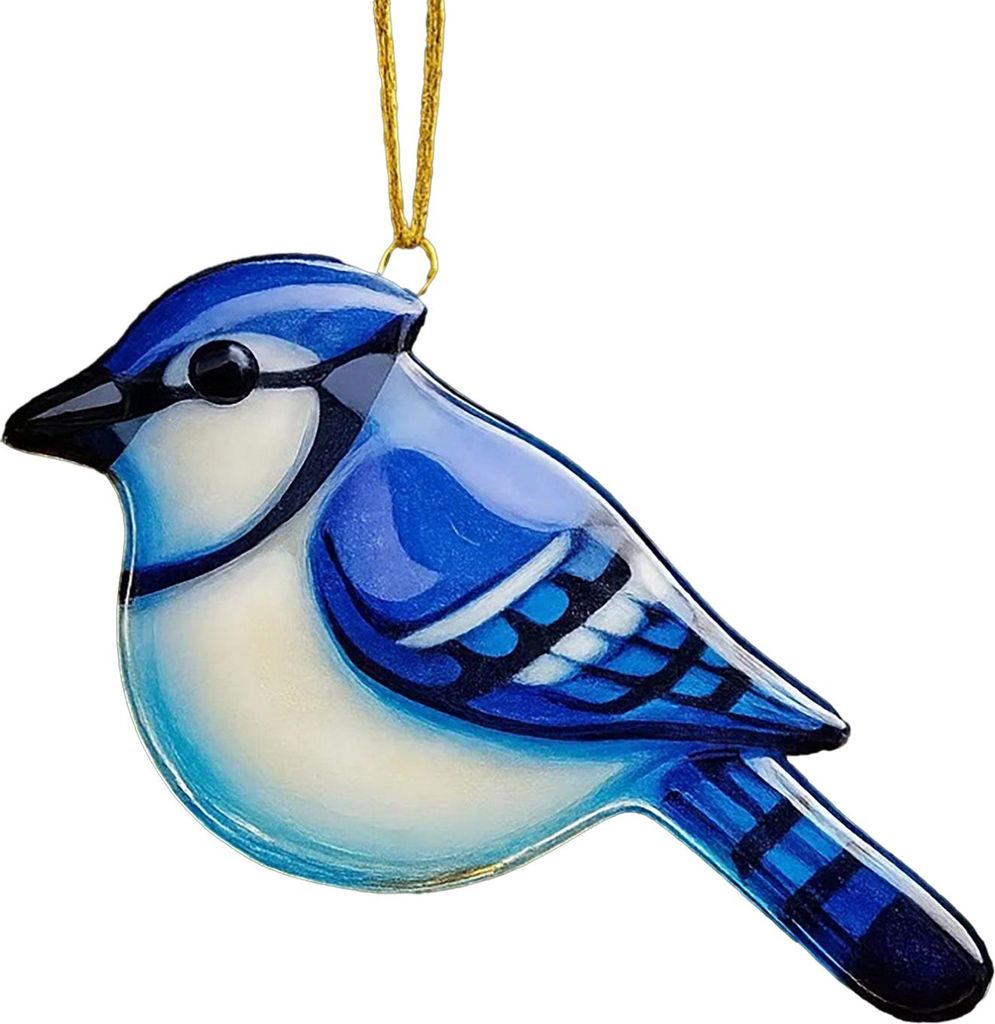 Vogel-Weihnachtsbaumschmuck aus Glasfusion: Kolibri, Eule, Blauhäher, Eisvogel, Meise – perfekt für die Weihnachtsbaumdekoration
