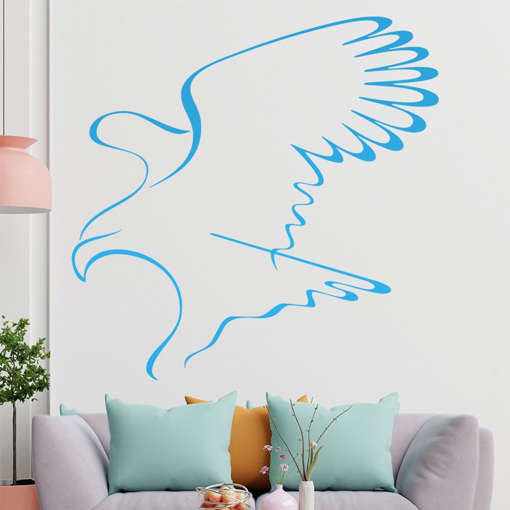 Greifvogel Linien Wandtattoo in 6 Größen - Wandaufkleber Wall Sticker - Dekoration, Küche, Wohnzimmer, Schlafzimmer, Badezimmer