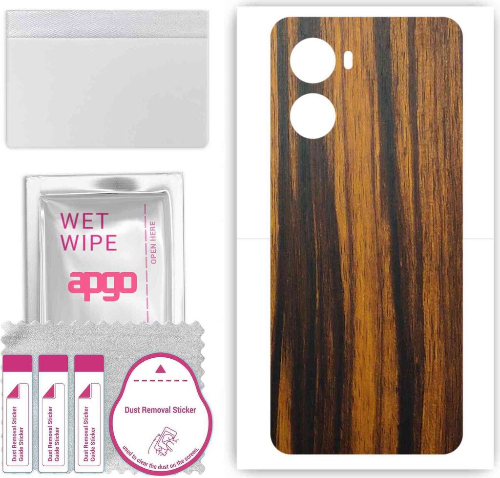 apgo Rückseite Schutzfolie, Skin, kompatibel mit Umidigi G3, Hinten Displayschutzfolie aus Vinylfolie, kratzfest, einfache Montage - Tigerwood