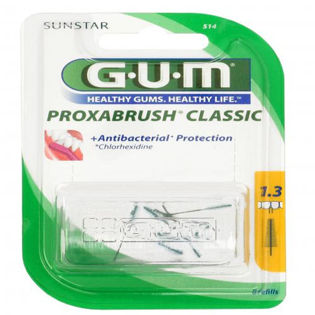 Gum Proxabrush Classic 1,3mm  gelb - Tanne 8 Stück Produktbild 