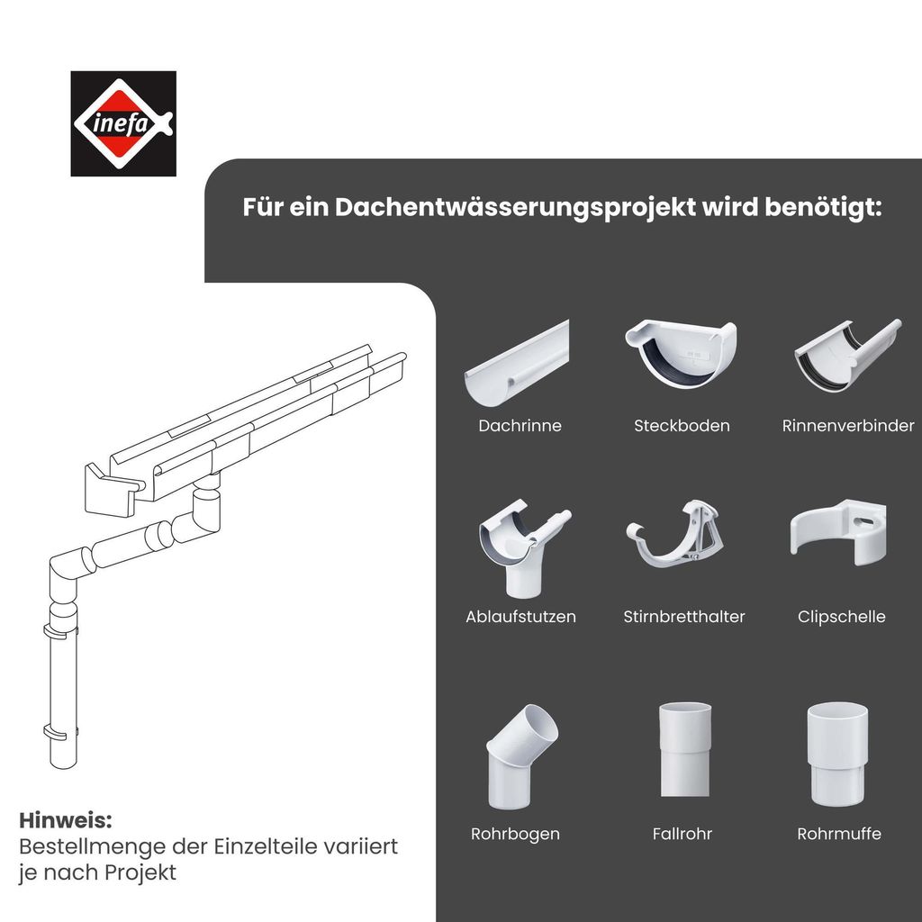 INEFA Flexibler Regenrohrbogen, PVC DN50 / 50mm 67-90 Grad, Produktbild 6