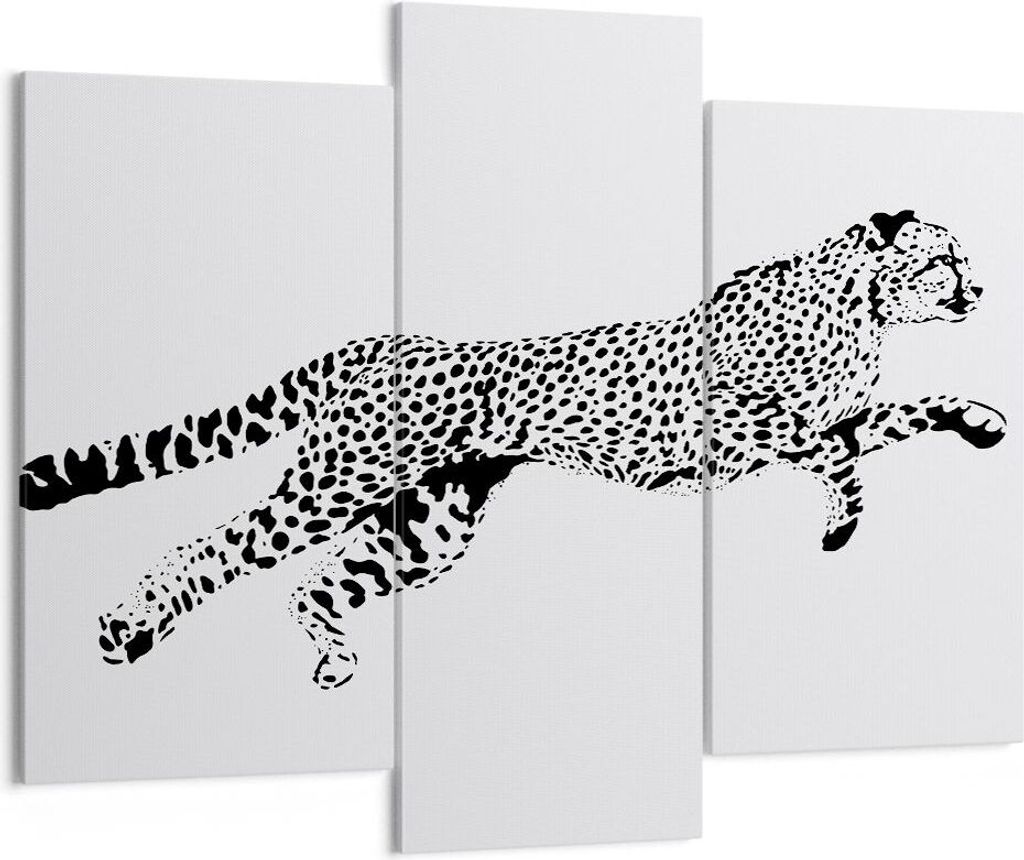 Bild auf Leinwand - Leinwandbild - Gepard Tier Dots - 130x100cm - Wand Bild - Wanddeko - Leinwanddruck - Bilder - Kunstdruck - Wanddekoration - Lei...