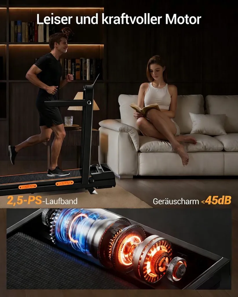 Tapis de course pliable 2,5 CV - 12 programmes et 150 kg de charge - 4