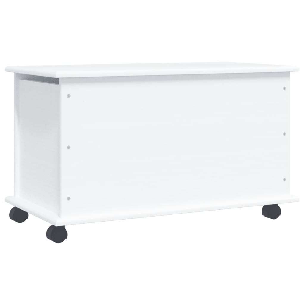 Möbel Truhe mit Rollen ALTA Weiß 73x39,5x43 cm Massivholz Kiefer Top7161286