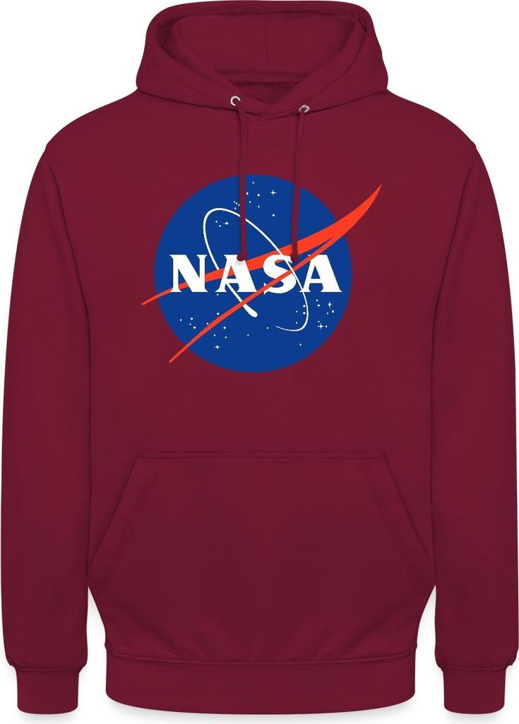 Spreadshirt NASA Classic Logo Uni Hoodie, L, Bordeaux