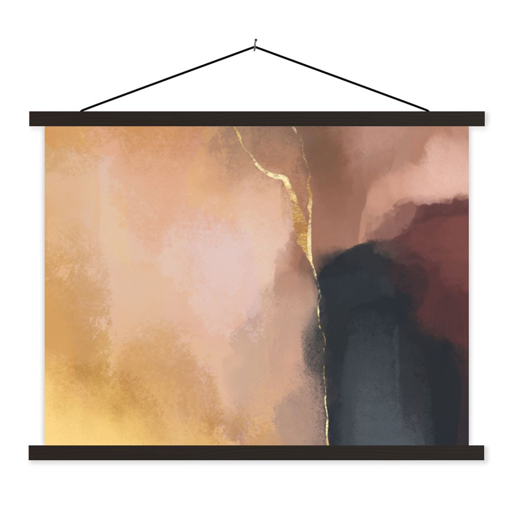 MuchoWow Textilposter Abstrakt - Malerei - Pastell 40x30 cm mit schwarzem Rahmen - Dekorationen