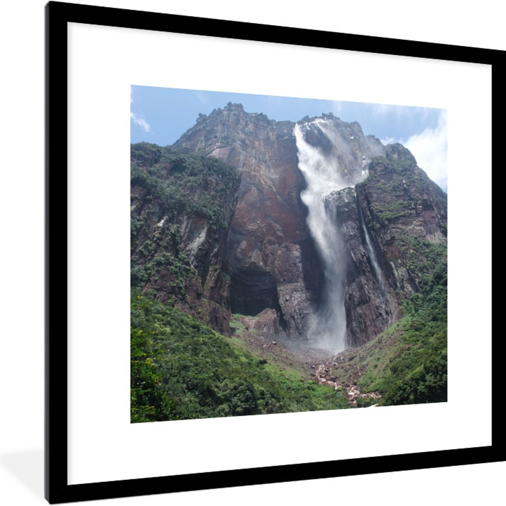 MuchoWow Gerahmtes Poster Wasserfälle im Canaima-Nationalpark in Venezuela 40x40 cm - Poster mit Schwarzem Bilderrahmen Wandposter Rahmen Foto B...