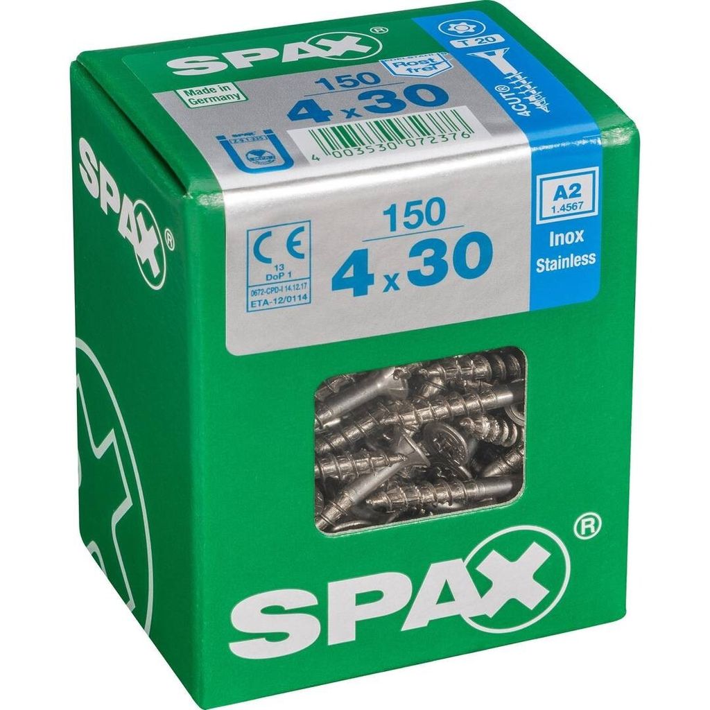 Set di 150 viti SPAX in acciaio inox testa svasata torx, Immagine del prodotto 