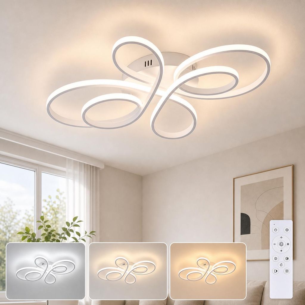 ZMH LED Lampa Sufitowa Biała lampy sufitowe Ściemnialna z Zdjęcie produktu 
