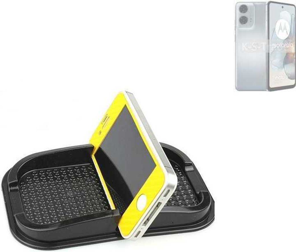 K-S-Trade Auto Anti Rutsch Matte Smartphone-Halter kompatibel mit Motorola Moto G24 Power Haft Pad Armaturenbrett Handy-Halterung Silikon