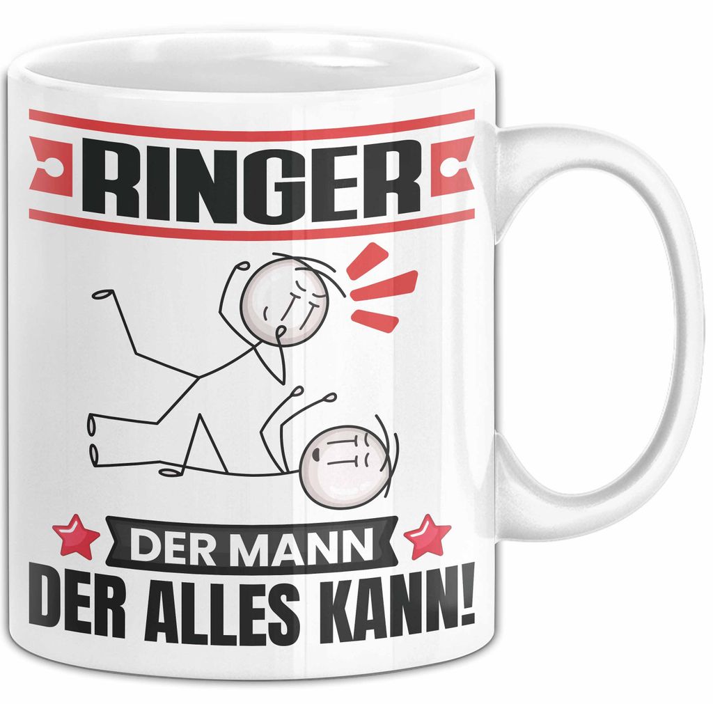 Ringer Tasse Geschenk für Ringer Der Mann Der Alles Kann Geschenkidee zum Geburtstag (Weiß)