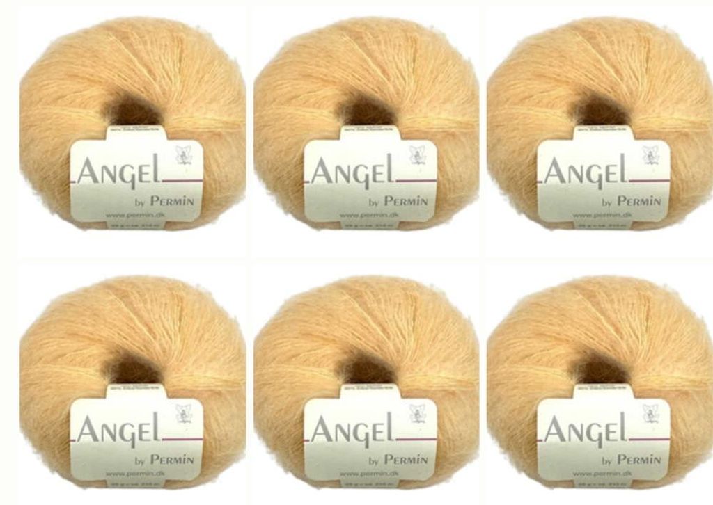 6x Angel von Permin – s Mohair-Seiden-Kid-Garn (70/30) (112 Sonnenblumengelb)