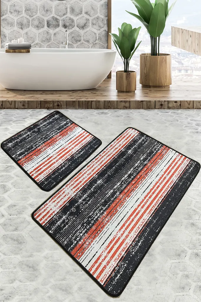 Tapis de bain 100% polyester multicolore - Idéal pour douche et baignoire