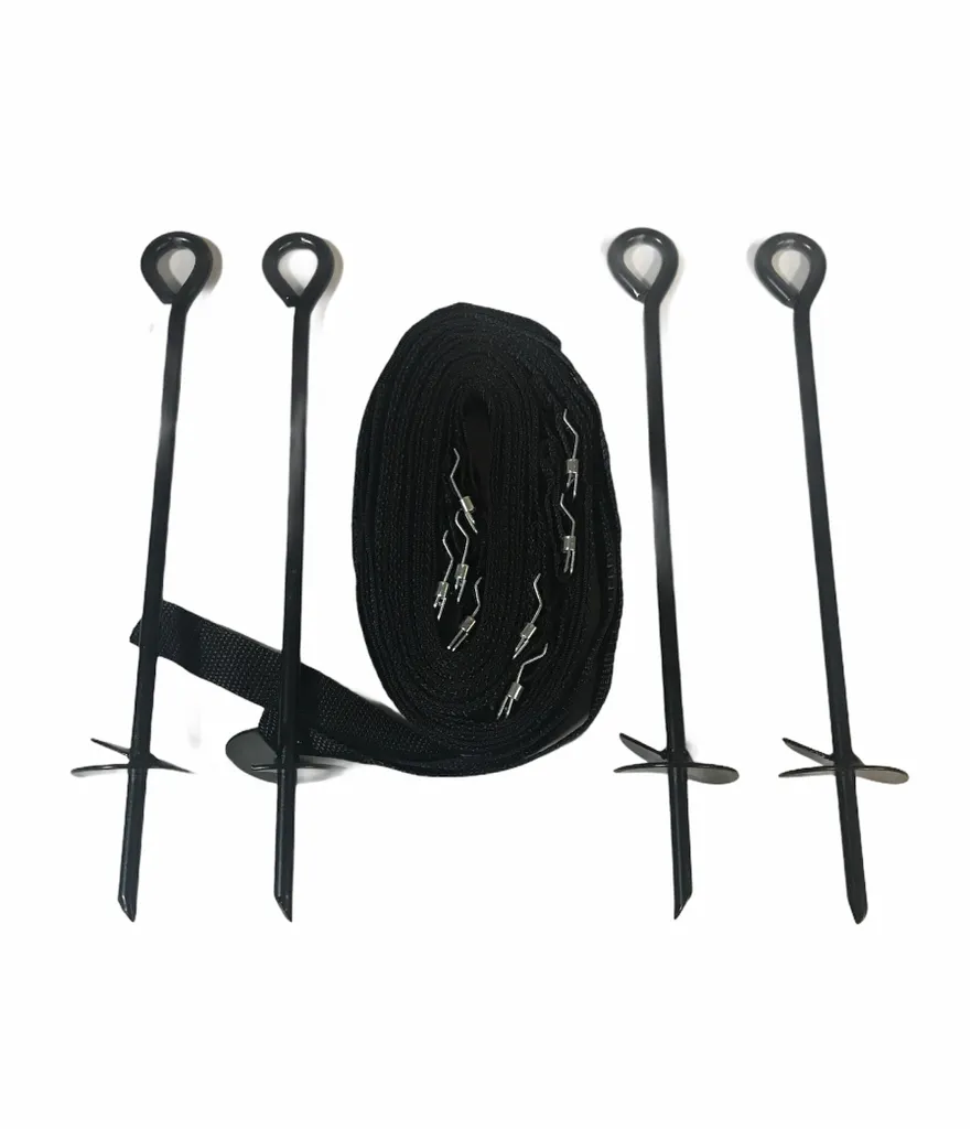 Kit d'ancrage trampoline MASTER en acier robuste avec sangles réglables