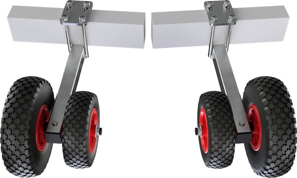 1 Paar Auffahrhilfe Zentriereinrichtung Sliphilfe Boot Trailer PolyurethanReifen SUPROD ZENDW-260-PU, schwarz/rot