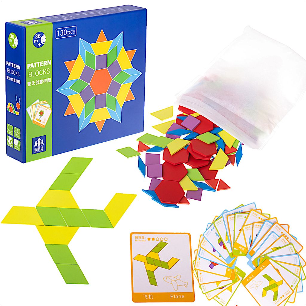 Montessori puzzle dřevěné tvary 155el. Obrázek produktu 1