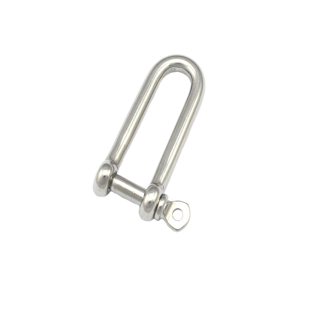 Schäkel lang 8mm Form D Edelstahl A4 gerade extra lang Rundschäkel Verbinder