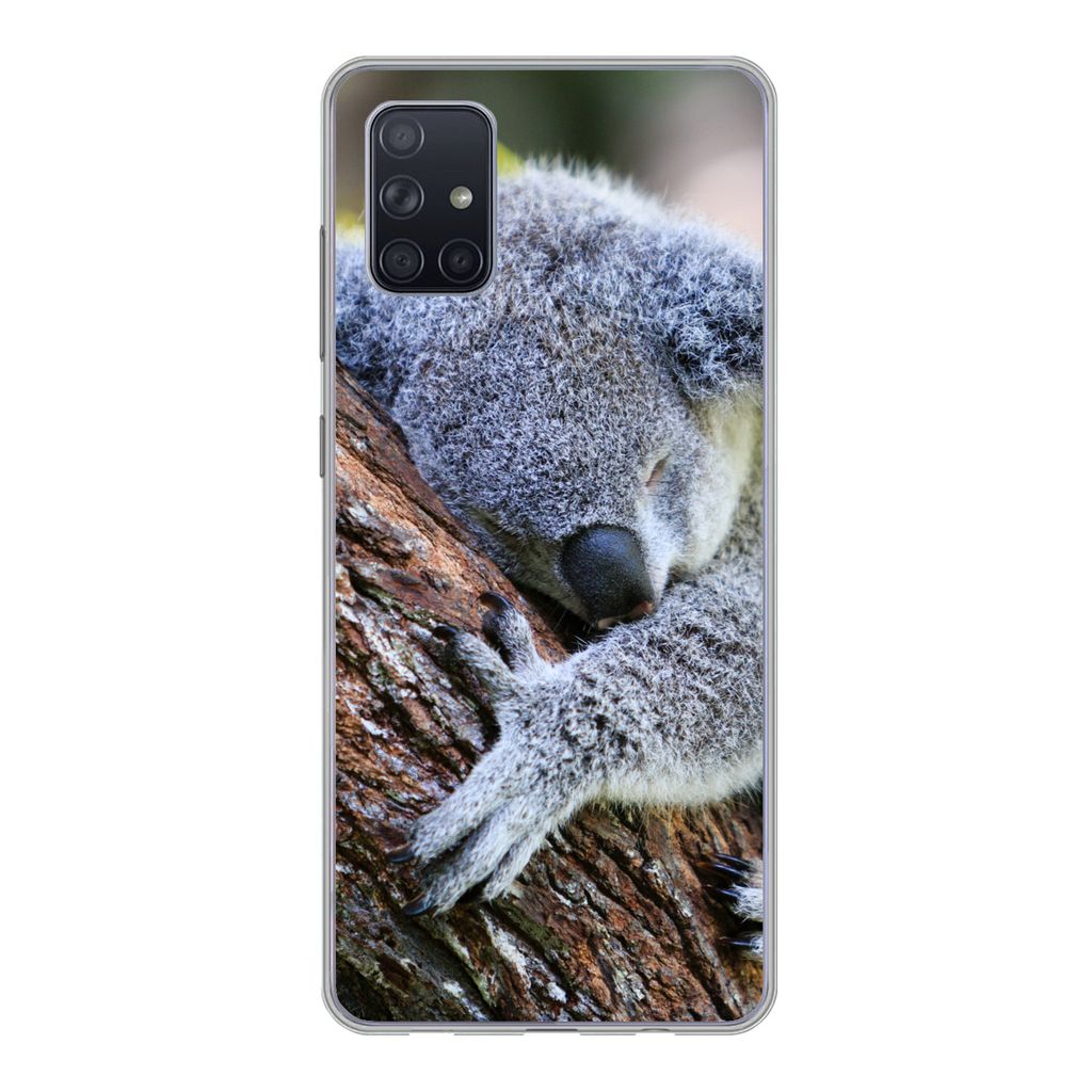 MuchoWow Handyhülle Schutzhülle Hülle für Samsung Galaxy A71 Koala - Baum - Schlaf - Kinder - Jungen - Mädchen Silikon Softcase Handy Hülle...