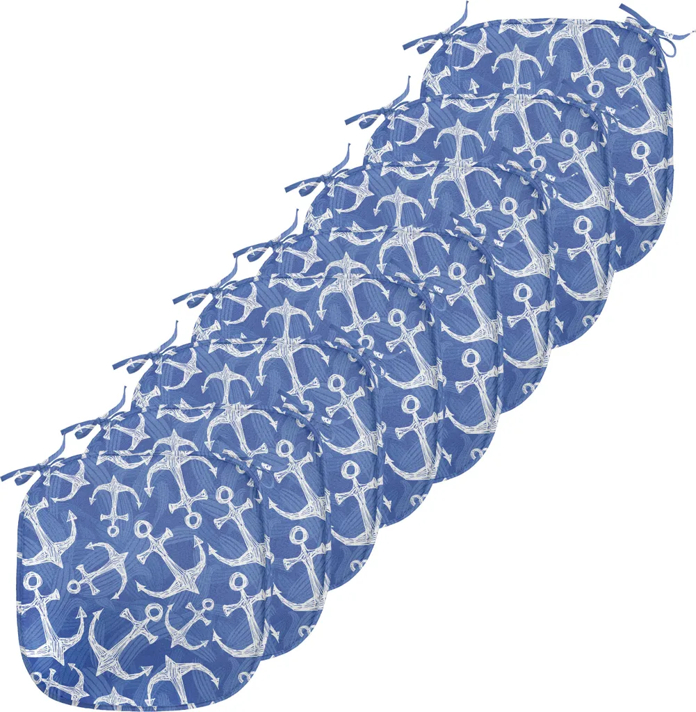 Coussin de Chaise Imperméable 40x40 cm avec Sangles, Lot de 8 Pièces