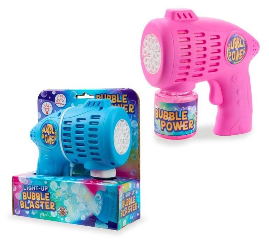 TRENDHAUS Seifenblasen-Blaster Light-Up pink blau