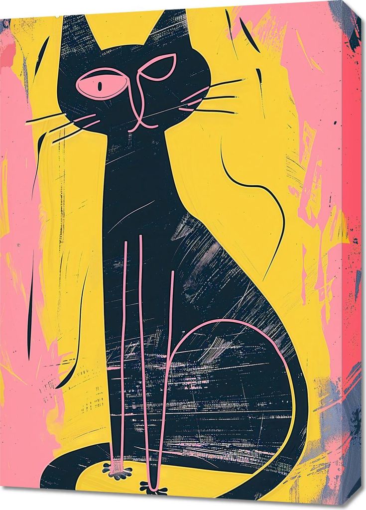 Bild 50x70cm Kontrastierende Katze