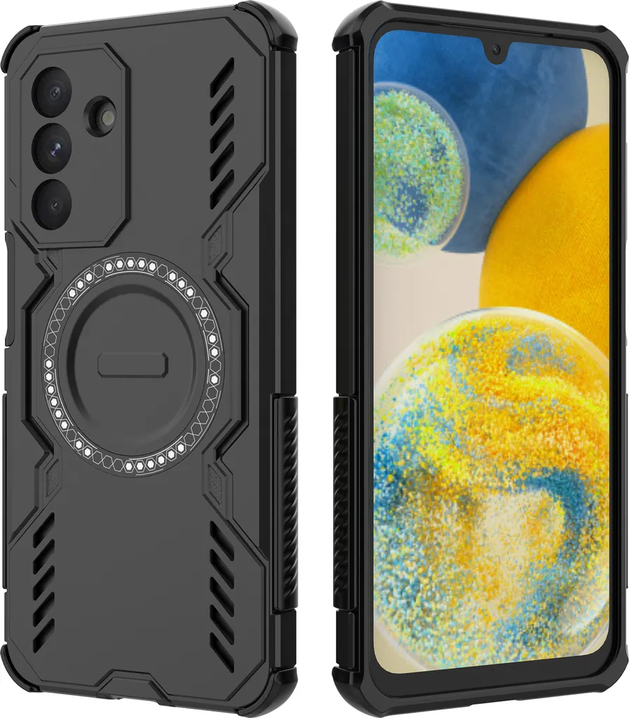 Custodia magnetica per Samsung Galaxy A26, paraurti ibrido in PC e TPU, fori di ventilazione per la dissipazione del calore Custodia nera