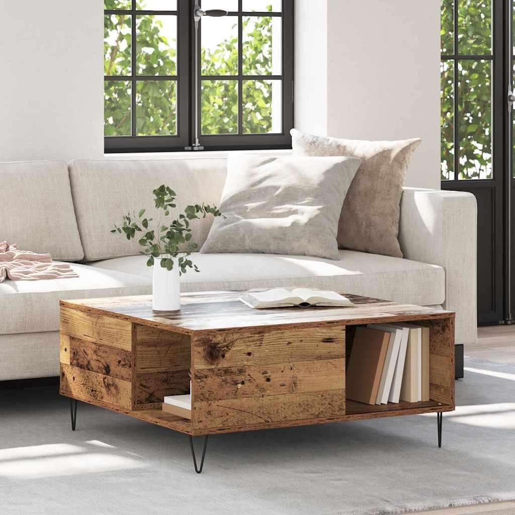 "Schlussverkauf" Couchtisch 1 PC - Modernen Stil - Kaffeetisch - Altholz 80x80x36,5 cm Holzwerkstoff C9582
