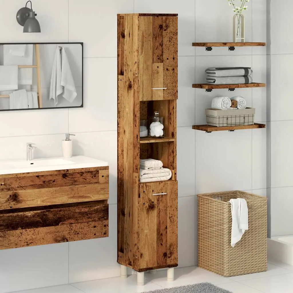 Maison Exclusive Mobile Colonna Bagno 30x30x179 Legno Antico