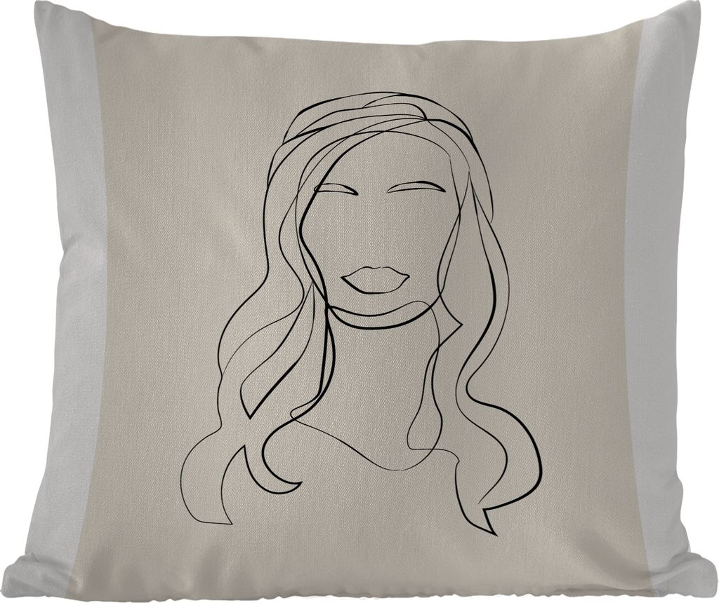 MuchoWow Outdoor Kissen - Frauen - Zitate - Strichzeichnungen - Text - 45x45 cm - Wetterfest - Lounge Kissen - Fotokissen - Dekoratives Kissen