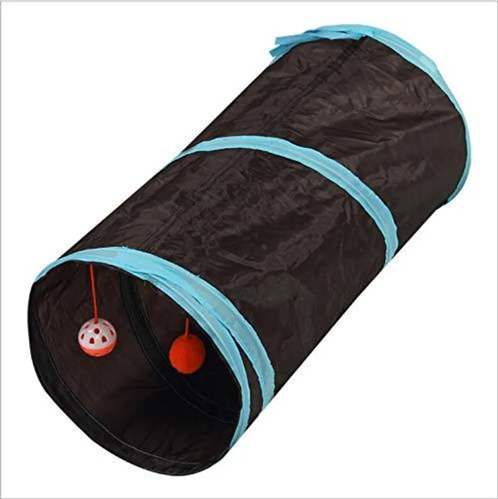 Tunnel interactif pour chat avec ouverture rabattable et double entrée