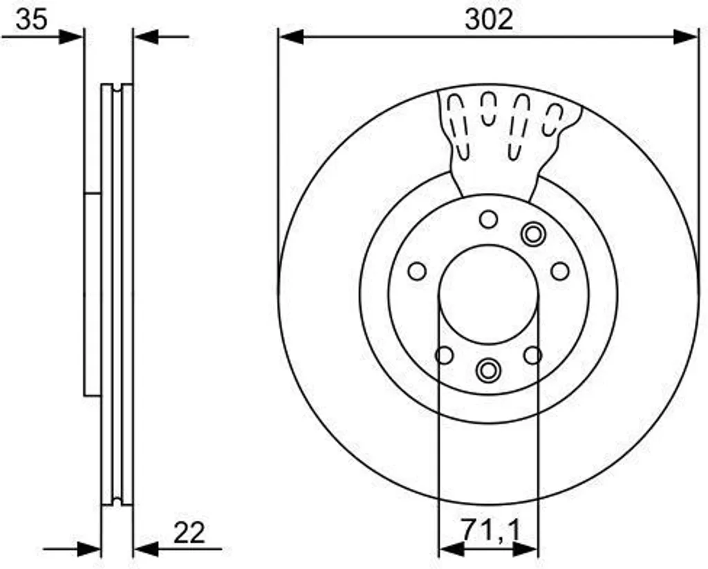 BOSCH 0 986 479 500 Disque de frein OE 4249 11 pour Citroën C6 TD
