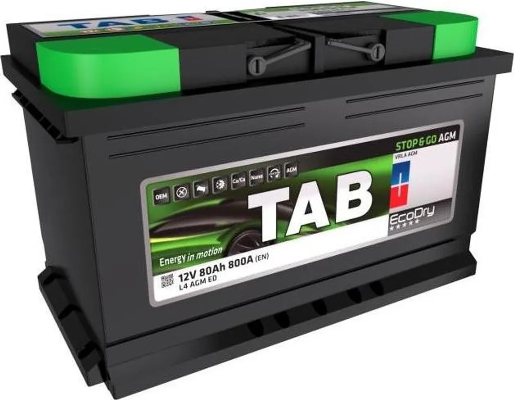 Batterie auto 12V 80Ah 800A AGM idéale pour véhicules Start & Stop