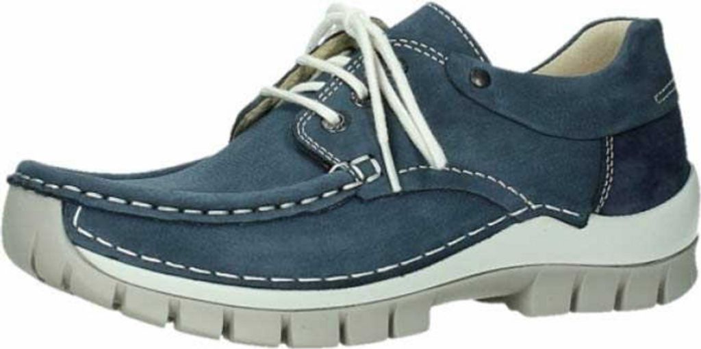 Wolky Halbschuh Fly 0470111-820, Antique Nubukleder, Blau-Denim, Fußbett zum Wechseln 40
