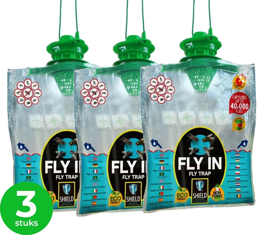 LastShield Vliegenval XL met lokmiddel - 3 stuks - Vangt Productafbeelding 