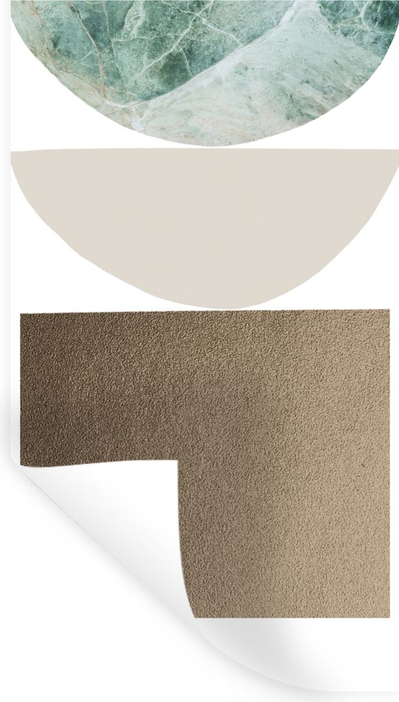 MuchoWow Wandtattoo Wandsticker Wandaufkleber Geometrische Formen - Minimalismus - Pastell 60x120 cm Selbstklebend und Repositionierbar - Selbstk...