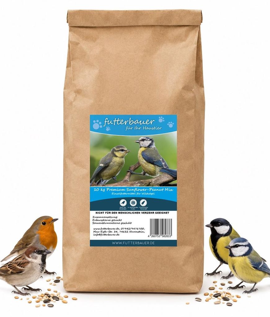 Futterbauer Premium Line 10 kg Sunflower & Peanut Mix – Produktbild 