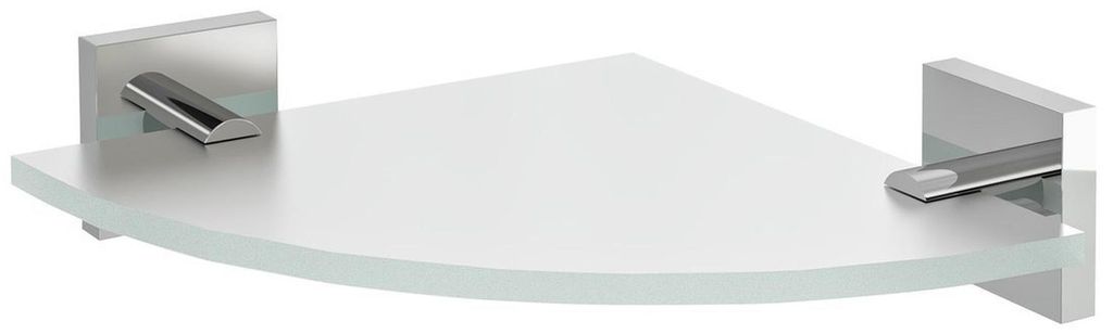 Sapho X-SQUARE Glasablage Ecke, viertelrund 200x200mm, Chrom/Milchglas