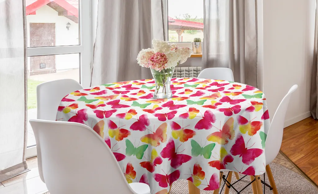 Tovaglia Rotonda Farfalle Acquerellate 150cm | ABAKUHAUS Zen Home