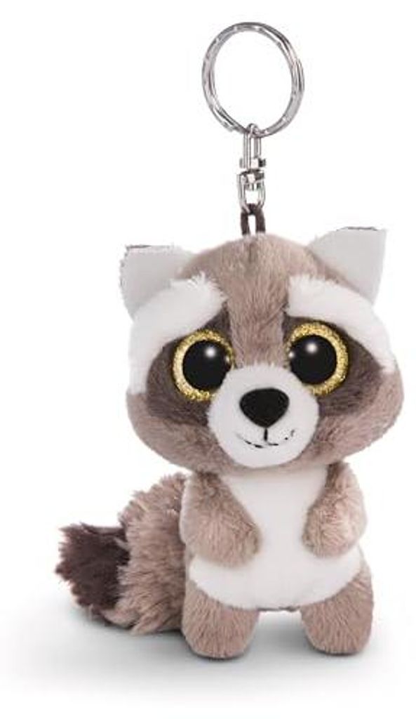 NICI Waschbär Clooney, Schlüsselring, Grau, Weiß, Metall, Produktbild 