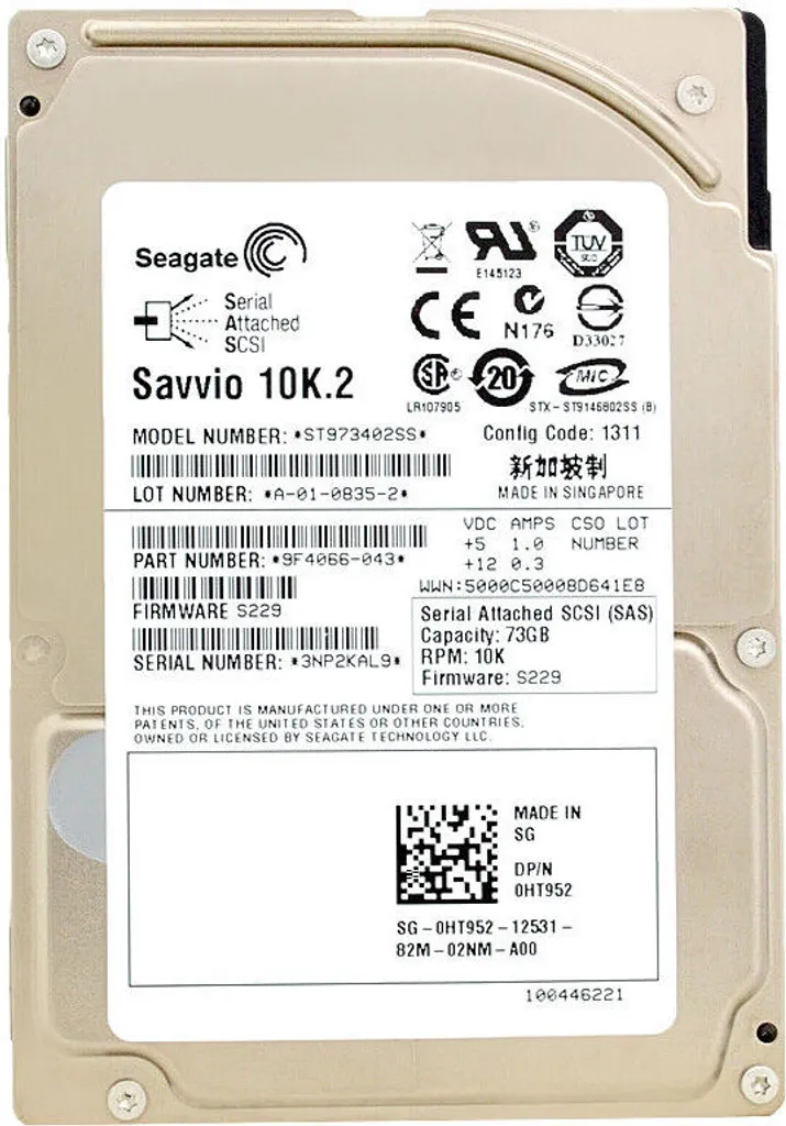 Hard Disk Dell 0HT952 73GB SAS 2.5'' 10K RPM ST973402SS - Offerta!