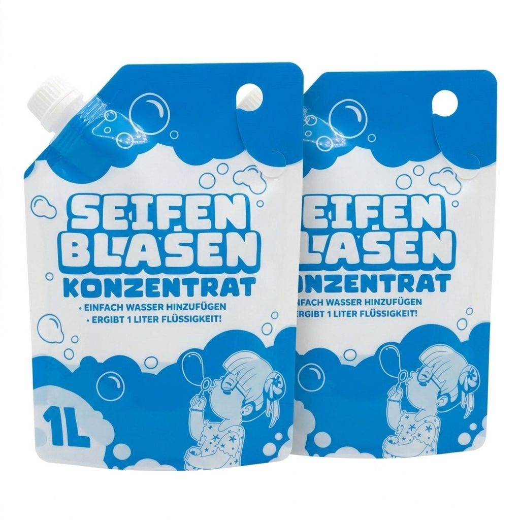 2er Set Seifenblasenkonzentrat 1:10 – 2 x 100 ml ergeben 2l Seifenblasenflüssigkeit für Seifenblasenmaschinen Nachfüllflaschen für Seifenblasen