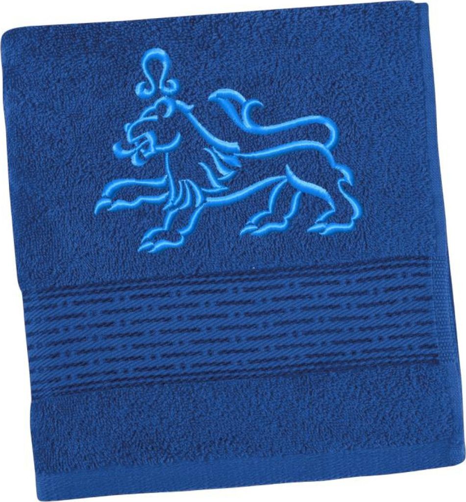 Frotteehandtuch Streifen mit Sternzeichen - 50x100 cm - Blau