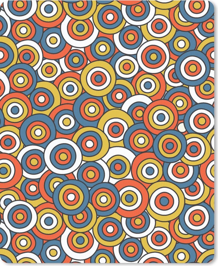 MuchoWow Mauspad Mousepad Muster - Retro - Kreis 19x23 cm - Mousepads - Maus Mat - Pad - Mausunterlage - Mauspads - Spielen