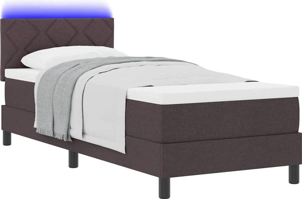 Boxspringbett mit Matratze Dunkelbraun 80 x 200 cm Stoff